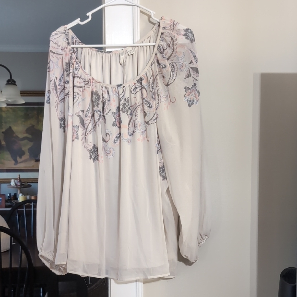 Cato Cream and Pink Floral Blouse - Picture 1 of 2